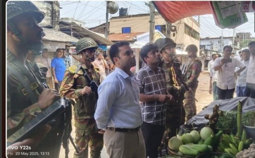 আলমডাঙ্গা পৌর মাছ বাজারে ফুটপাত দখল মুক্তে অভিযান