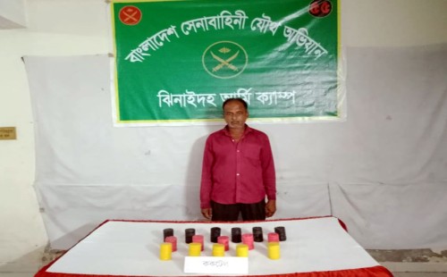 কালীগঞ্জে ১৬টি ক*কটেলসহ একজন আটক
