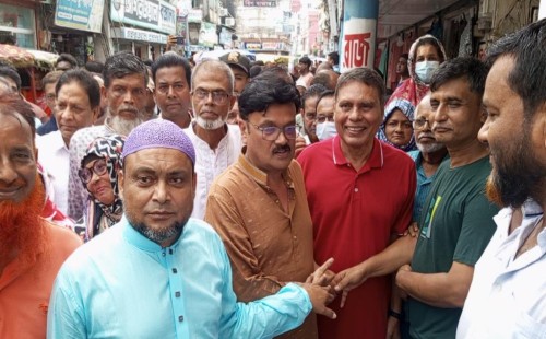 মেহেরপুরে ধানের শীষের পক্ষে গণসংযোগে অ্যাড. কামরুল