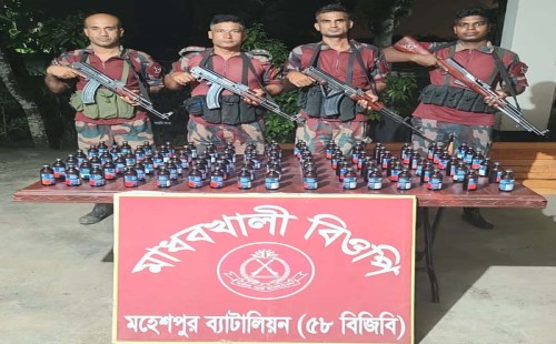 জীবননগর ও মহেশপুর সীমান্তে ২৬২ বোতল ফেনসিডিল উদ্ধার