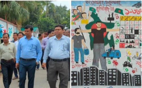 মেহেরপুরে জুলাই গণঅভ্যুত্থানের স্মরণে গ্রাফিতি ও চিত্রাঙ্কন