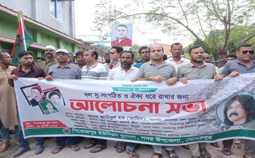 মেহেরপুরের পিরোজপুরে ইউনিয়ন যুবদলের আলোচনা সভা