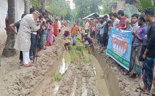 কাঁধে করে রোগী পরিবহন, মাঠে নষ্ট হচ্ছে ফসল