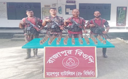 জীবননগর সীমান্তে ৪৫ বোতল ভারতীয় মদ উদ্ধার