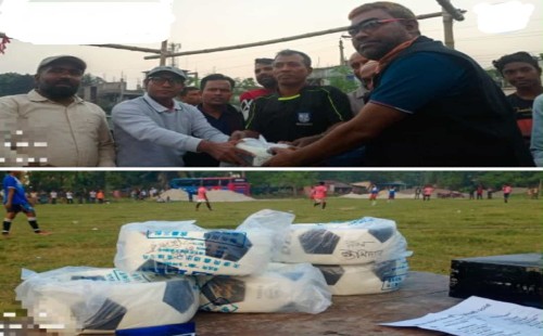 আলমডাঙ্গা ফুটবল একাডেমিতে পাঁচটি ফুটবল প্রদান