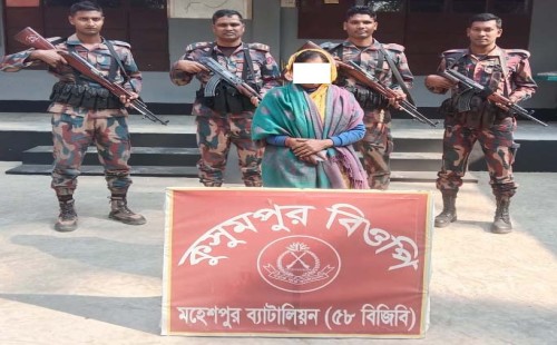 মহেশপুর সীমান্তে মাদক উদ্ধার, নারী আটক