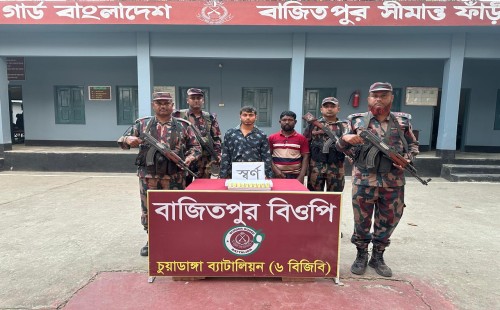 মেহেরপুরে ১০টি স্বর্ণের বারসহ দুজন আটক
