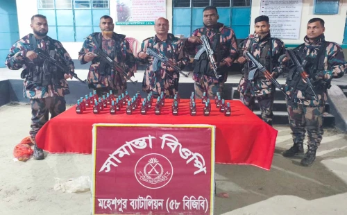 মহেশপুরে ৪৭ বোতল ভারতীয় মদ উদ্ধার