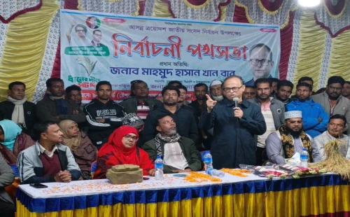 আনসারবাড়ীয়ায় নির্বাচনী পথসভায় বিএনপির প্রার্থী মাহমুদ হাসান খান বাবু