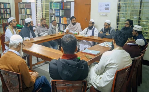 আলমডাঙ্গায় নিমগ্ন পাঠাগারে হাদির রুহের মাগফিরাত কামনা