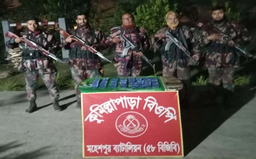 মহেশপুর সীমান্তে বিজিবির পৃথক অভিযানে মাদক উদ্ধার, দুই বাংলাদেশি আটক