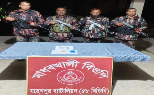 মহেশপুর সীমান্তে বিজিবির মাদক বিরোধী অভিযান