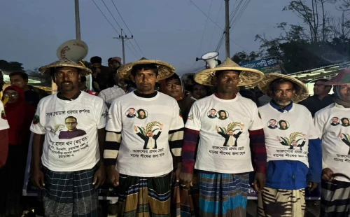 জীবননগরের কাটাপোলে ধানের শীষের পক্ষে মিছিল