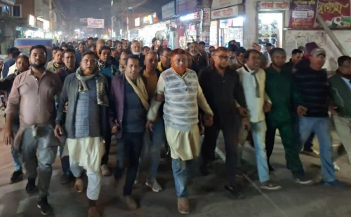 আলমডাঙ্গা পৌর এলাকায় বিএনপির নির্বাচনী মিছিল
