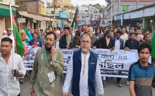 দর্শনায় বাবু খানের পক্ষে বিশাল মিছিল