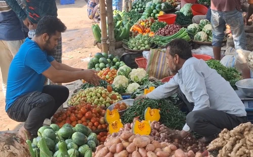 রমজান সামনে ঝিনাইদহে নিত্যপণ্যের বাজারে স্বস্তি, বাড়তি দামে বেগুন-শসা