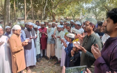 সরোজগঞ্জে শহিদ রফিকুলের কবর জিয়ারত করলেন এমপি রাসেল