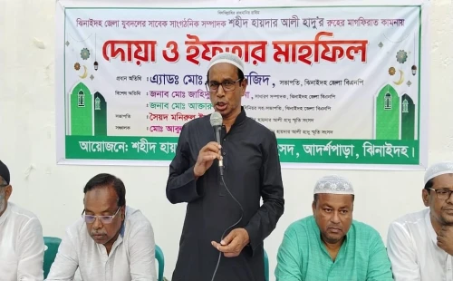 ঝিনাইদহে যুবদল নেতা শহিদ হায়দার আলী হাদুর রুহের মাগফিরাত কামনায় দোয়া ও ইফতার