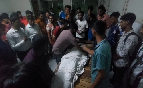 চুয়াডাঙ্গায় পূর্বাশা পরিবহন ও মোটরসাইকেলের সংঘর্ষ