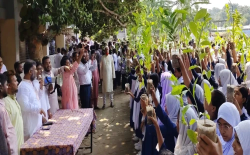 চুয়াডাঙ্গায় বিএনপির বৃক্ষ বিতরণ কর্মসূচি, শিক্ষার্থীদের মাঝে সহস্রাধিক চারা বিতরণ