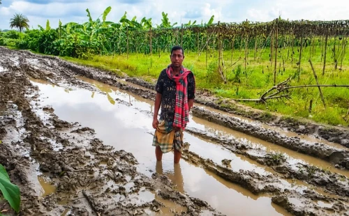 ভাংবাড়ীয়ায় জিওলগাড়ি মাঠের রাস্তার বেহাল দশা