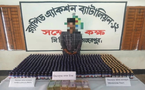 জীবননগরে র‌্যাবের অভিযানে ৬৫২ বোতল মাদকসহ যুবক গ্রেপ্তার