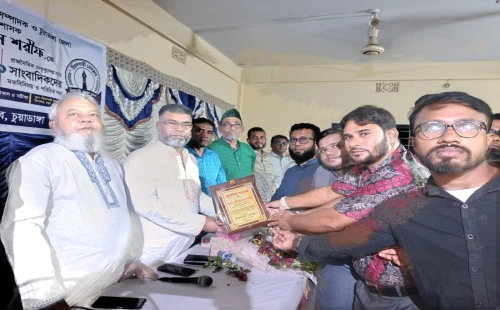 হিজলগাড়ী প্রেসক্লাবের সংবর্ধনা ও মতবিনিময় সভায় শরীফুজ্জামান শরীফ