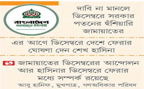 জামায়াতেরও টার্গেট ডিসেম্বর