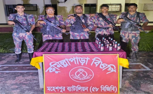 মহেশপুর সীমান্তে বিজিবির পৃথক মাদক বিরোধী অভিযান