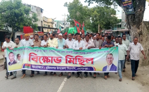 মুজিবনগরে বিএনপির বিক্ষোভ মিছিল ও পথসভা