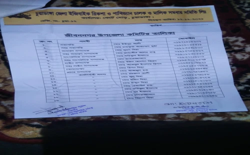জীবননগর উপজেলা ইজিবাইক, রিক্সা ও পাখিভ্যান