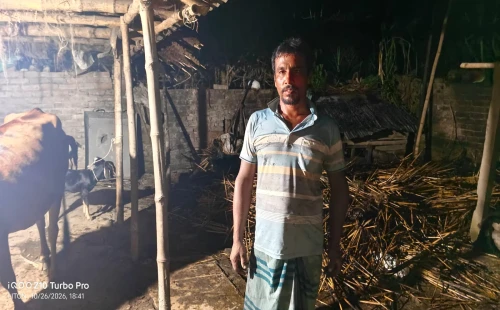 আলমডাঙ্গার বড়বোয়ালিয়ায় গোয়ালঘরে অগ্নিকাণ্ড