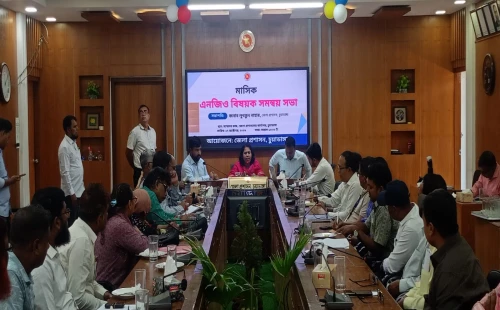 চুয়াডাঙ্গা জেলা এনজিও বিষয়ক সমন্বয় কমিটির মাসিক সভায় জেলা প্রশাসক