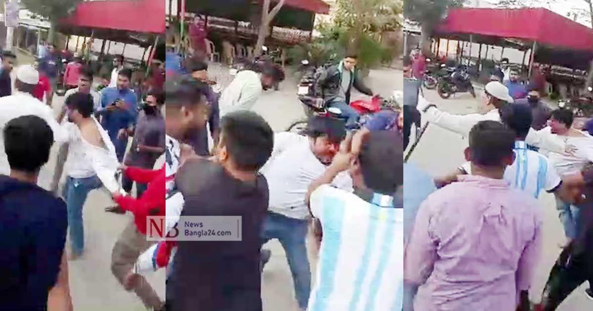 ছাত্রলীগ নেতাকে বাড়ি থেকে বের করে গণপিটুনি
