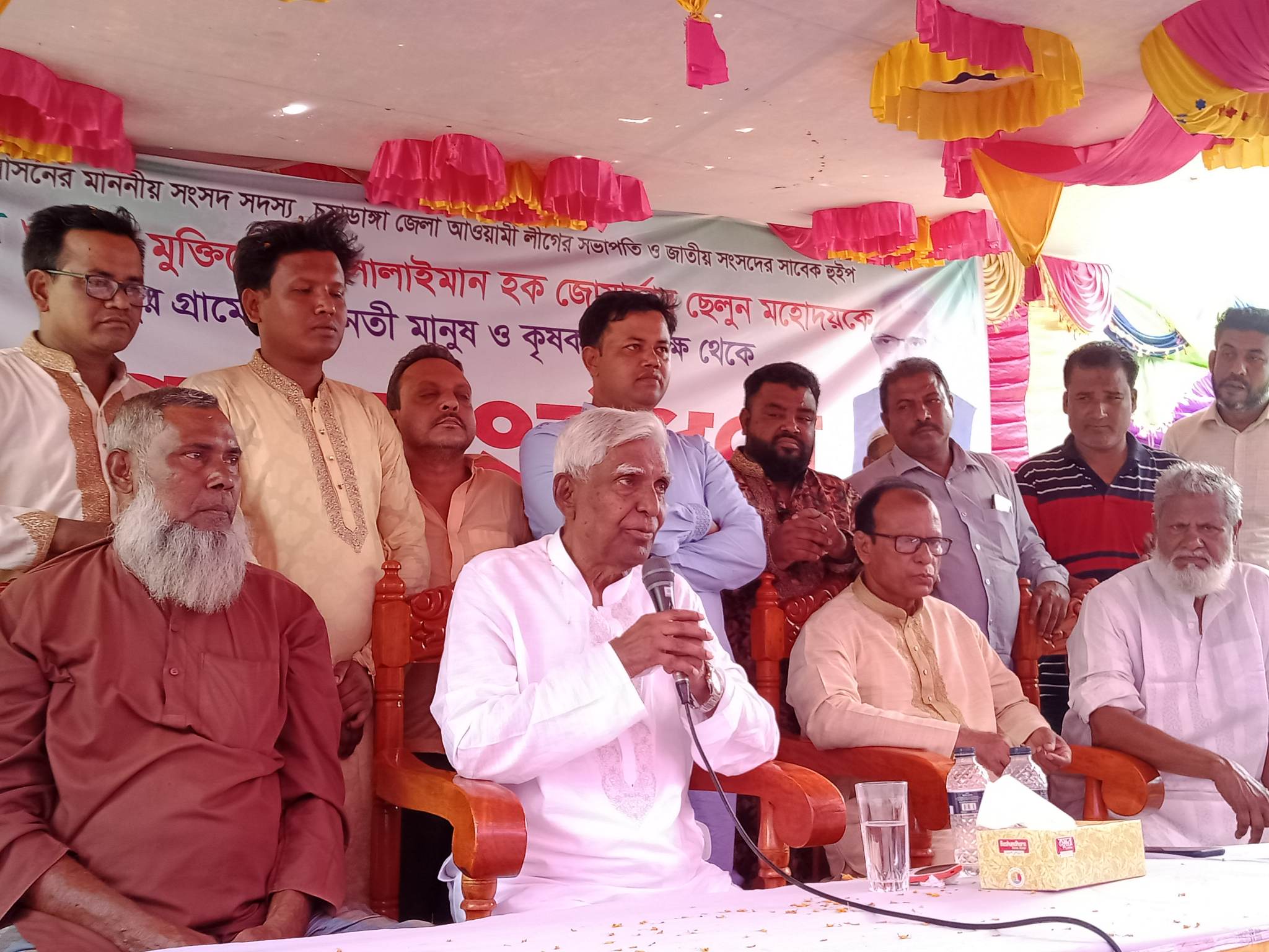 জীবননগর কৃষ্ণপুরে গণসংবর্ধনা অনুষ্ঠানে এমপি ছেলুন জোয়ার্দ্দার