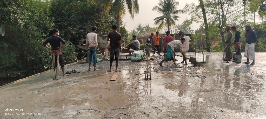 মেহেরপুরের নতুন দরবেশপুরে মসজিদের ছাদ ঢালাই ও প্রীতিভোজ
