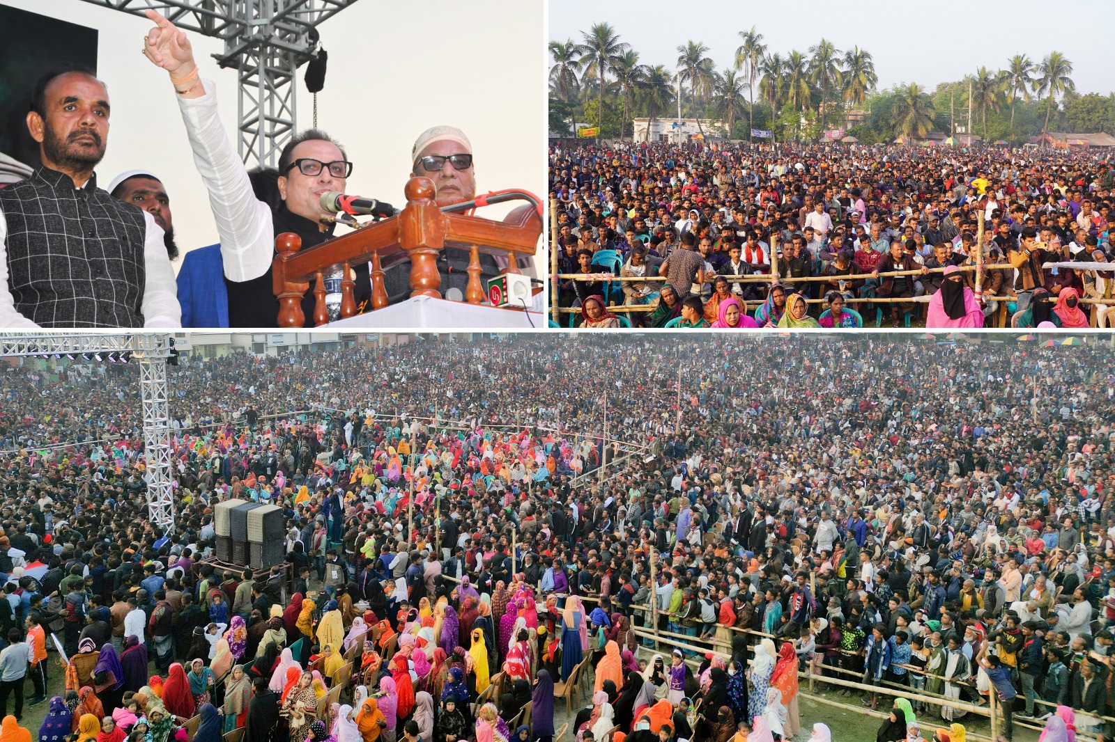 আলমডাঙ্গা মাধ্যমিক বিদ্যালয় মাঠে স্মরণকালের বিশাল জনসমাবেশে দিলীপ কুমার আগরওয়ালা