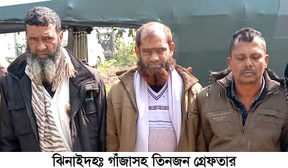 কোটচাঁদপুরে তিন কেজি গাঁজাসহ তিনজন আটক