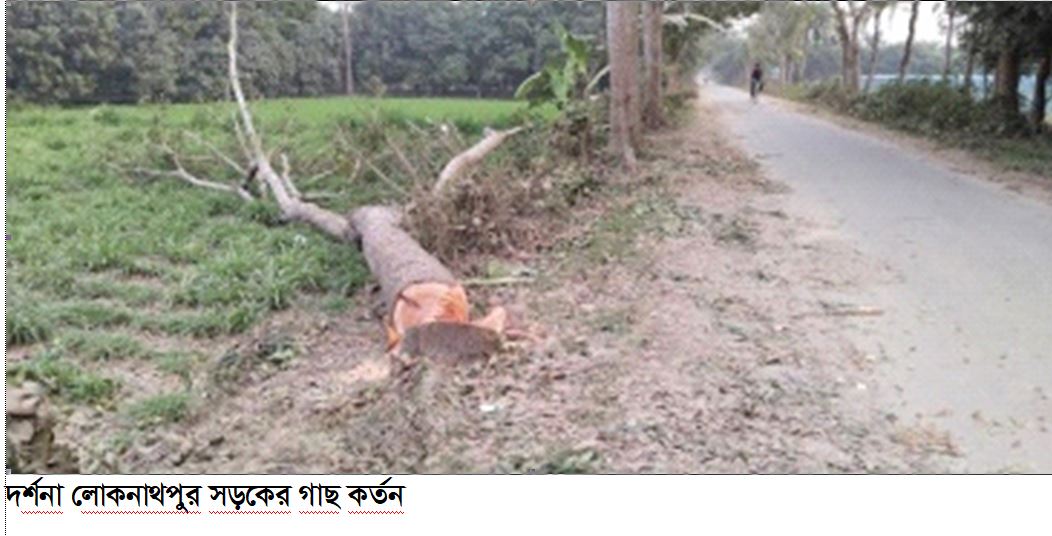 সড়কের পাশের গাছ কেটে বিপাকে আট কৃষক