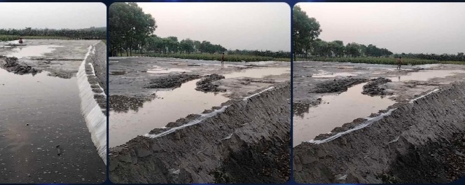 আলমডাঙ্গার নাগদাহে সড়ক উন্নয়নের অজুহাতে অবৈধভাবে বালু উত্তোলন