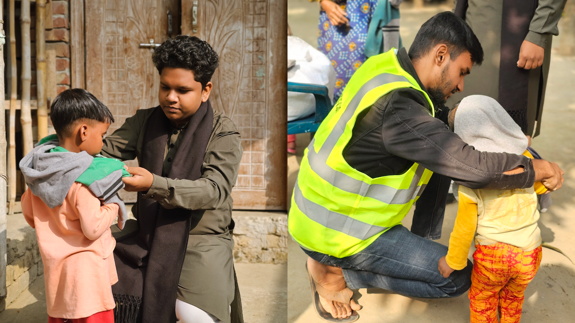 শিশুরা পেল উষ্ণতার পরশ